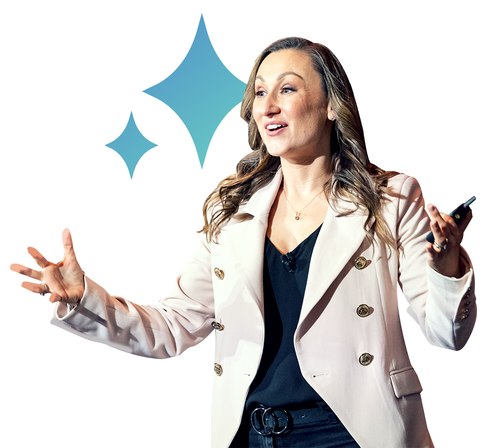 Abbie White, keynote speaker and growth strategist, is the facilitator of the Human + AI REVenue Accelerator live cohort program for sales teams